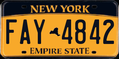 NY license plate FAY4842