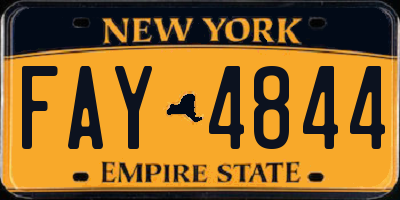 NY license plate FAY4844