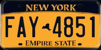 NY license plate FAY4851