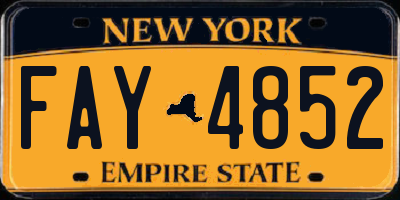 NY license plate FAY4852