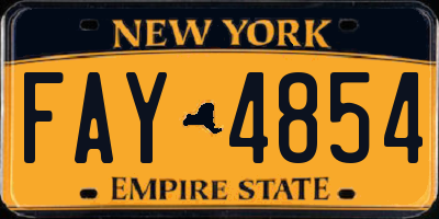 NY license plate FAY4854