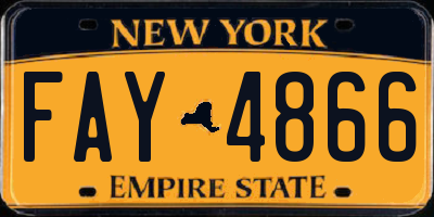 NY license plate FAY4866