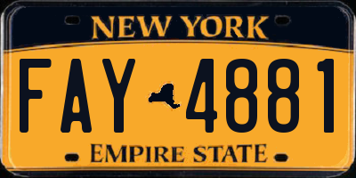 NY license plate FAY4881