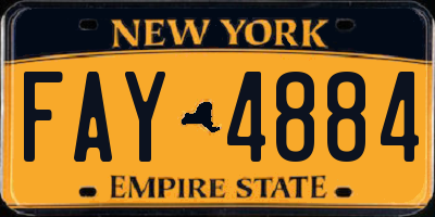 NY license plate FAY4884