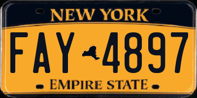 NY license plate FAY4897