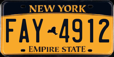 NY license plate FAY4912
