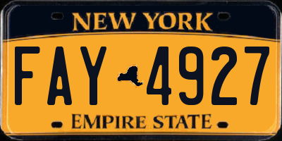 NY license plate FAY4927