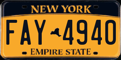 NY license plate FAY4940