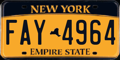 NY license plate FAY4964