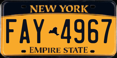 NY license plate FAY4967