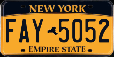 NY license plate FAY5052