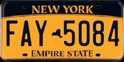 NY license plate FAY5084