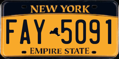 NY license plate FAY5091