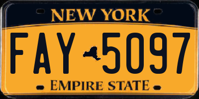 NY license plate FAY5097