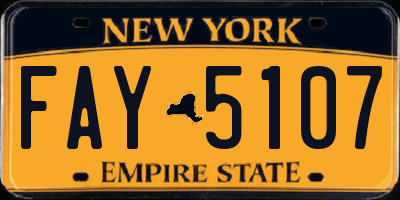 NY license plate FAY5107