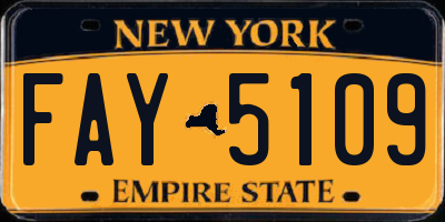 NY license plate FAY5109