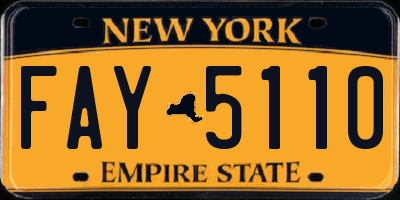 NY license plate FAY5110