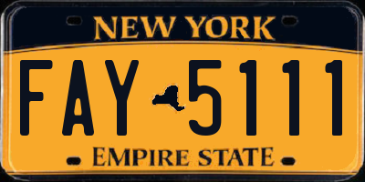 NY license plate FAY5111