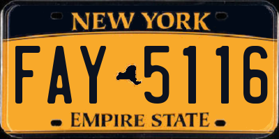 NY license plate FAY5116