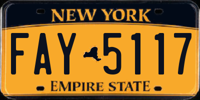 NY license plate FAY5117