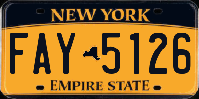 NY license plate FAY5126