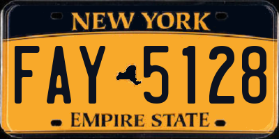 NY license plate FAY5128