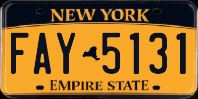 NY license plate FAY5131