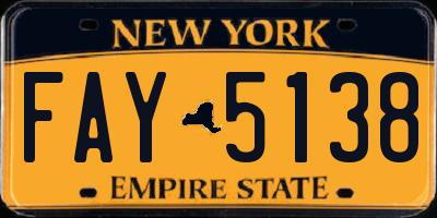 NY license plate FAY5138