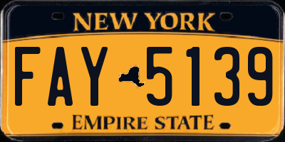 NY license plate FAY5139