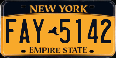 NY license plate FAY5142