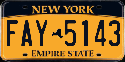 NY license plate FAY5143