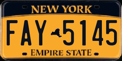 NY license plate FAY5145