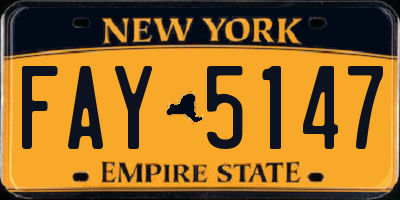 NY license plate FAY5147