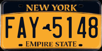 NY license plate FAY5148