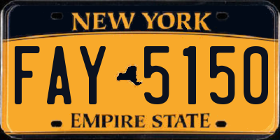 NY license plate FAY5150