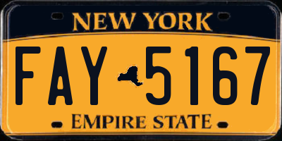 NY license plate FAY5167