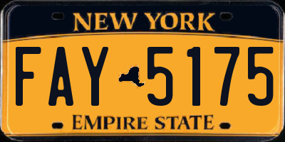 NY license plate FAY5175