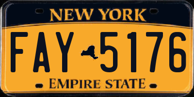 NY license plate FAY5176