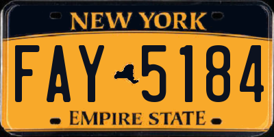 NY license plate FAY5184