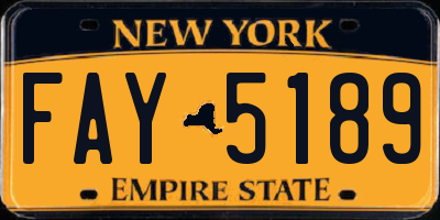 NY license plate FAY5189