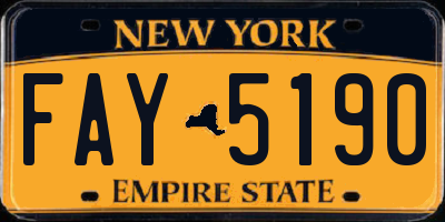 NY license plate FAY5190