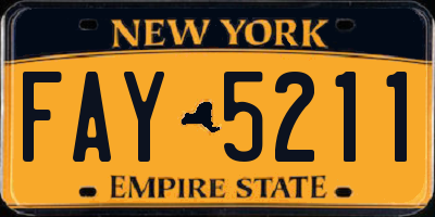 NY license plate FAY5211
