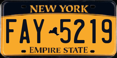 NY license plate FAY5219