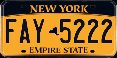 NY license plate FAY5222