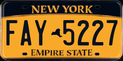 NY license plate FAY5227