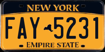 NY license plate FAY5231