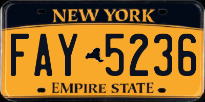NY license plate FAY5236