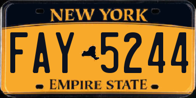 NY license plate FAY5244