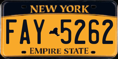 NY license plate FAY5262