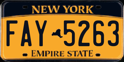 NY license plate FAY5263